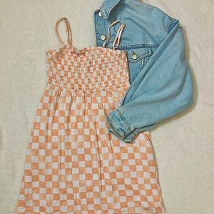 Pink checkered mini dress from Forever 21